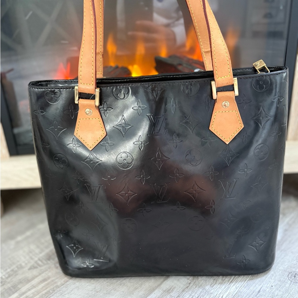 Louis Vuitton LV Tote Bag Houston Black Vernis tote handbag purse shoulder bag